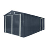 Pro Series Metallgarage/Schuppen, 3 x 6 m, mit Doppelflügeltüren vorne und Seiteneingangstür, 2,4 m Firsthöhe TMG-MS1020B