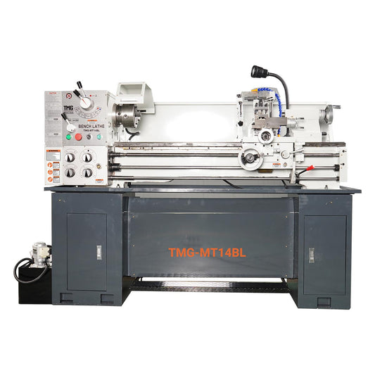 TMG-MT14BL 14" x 40" precision bench lathe with 2 HP motor, 70–2000 RPM and ASA D1-4 spindle
