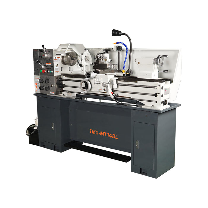 TMG-MT14BL 14" x 40" precision bench lathe with 2 HP motor, 70–2000 RPM and ASA D1-4 spindle
