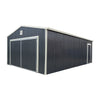 5 m × 7 m (16' × 24') Metal Garage Shed with Swing Front & Side Doors, 3.2 m (10'6") Peak Height, TMG-MS1624A