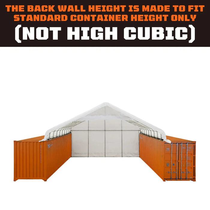 30' x 40' PVC Fabric Container Peak Roof Shelter with End Wall & Partial Front Drop Pro Series, Fire Retardant, Water Resistant, UV Protected, TMG-ST3041CVF