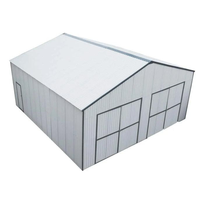30'x30' Metal Garage Shed – Steel Building with 11’ Clearance High Front Doors, Side Entry Door, 16 GA Steel Structure
