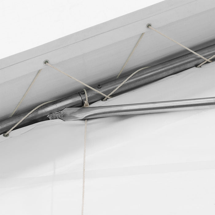 TMG-ST3042E 30x42 peak ceiling storage shelter with 11 oz PE cover, galvanized steel frame, roll-up doors, and 1200 sq ft covered space for equipment storage