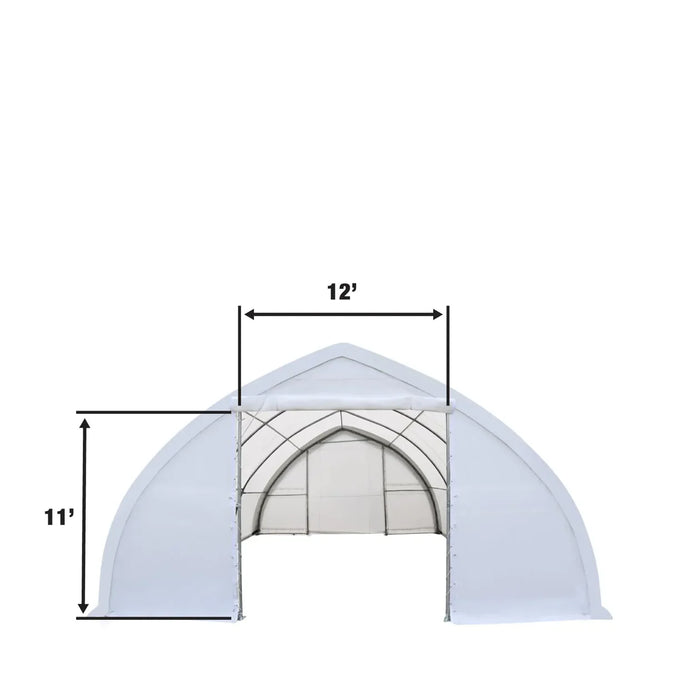 TMG-ST3042V 30x40 storage shelter with PVC cover and roll-up doors
