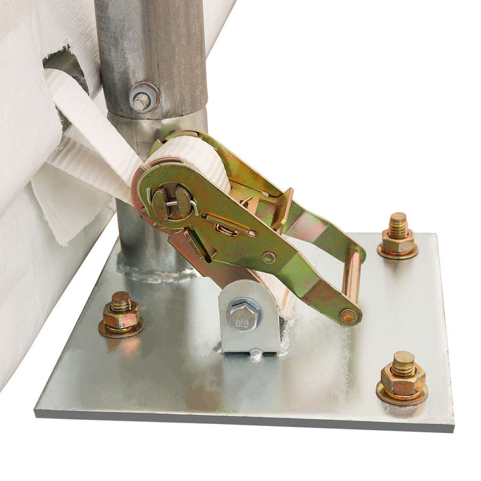 TMG-ST3082E 30x80 peak ceiling storage shelter with heavy duty 11 oz PE cover, galvanized steel frame, and drive-through roll-up doors for large equipment storage