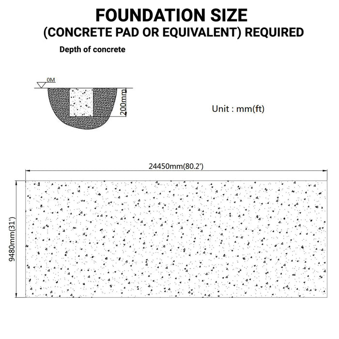 TMG-ST3082E 30x80 peak ceiling storage shelter with heavy duty 11 oz PE cover, galvanized steel frame, and drive-through roll-up doors for large equipment storage