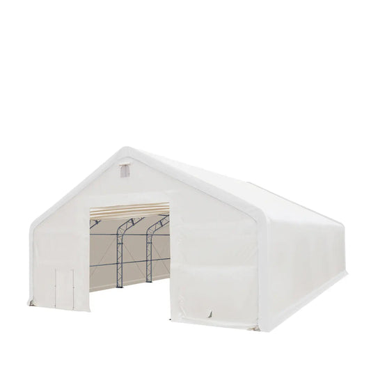 40' x 40' Dual Truss Storage Shelter with Heavy Duty 21 oz PVC Cover & Drive Through Doors, TMG-DT4041