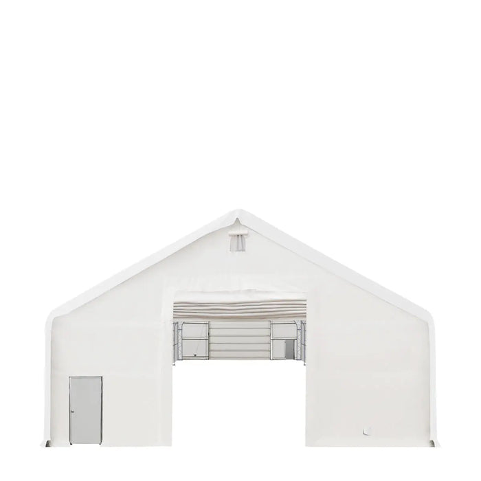 TMG Industrial 40' x 60' Dual Truss Storage Shelter with Heavy Duty 21 oz PVC Cover & Drive Through Doors, TMG-DT4062