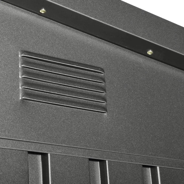 TMG-MS0507P-PRO 5x7 Pro Series galvanized metal shed with 79 inch pent roof, skylight, vents, and 34x68 inch lockable door for secure outdoor storage