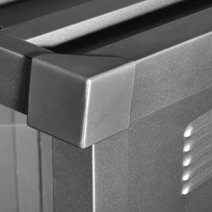 TMG-MS0507P-PRO 5x7 Pro Series galvanized metal shed with 79 inch pent roof, skylight, vents, and 34x68 inch lockable door for secure outdoor storage