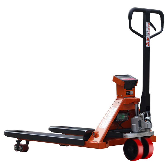 TMG-FPJ66S 6600 lb scale pallet jack truck with 48" forks and 2" LCD display
