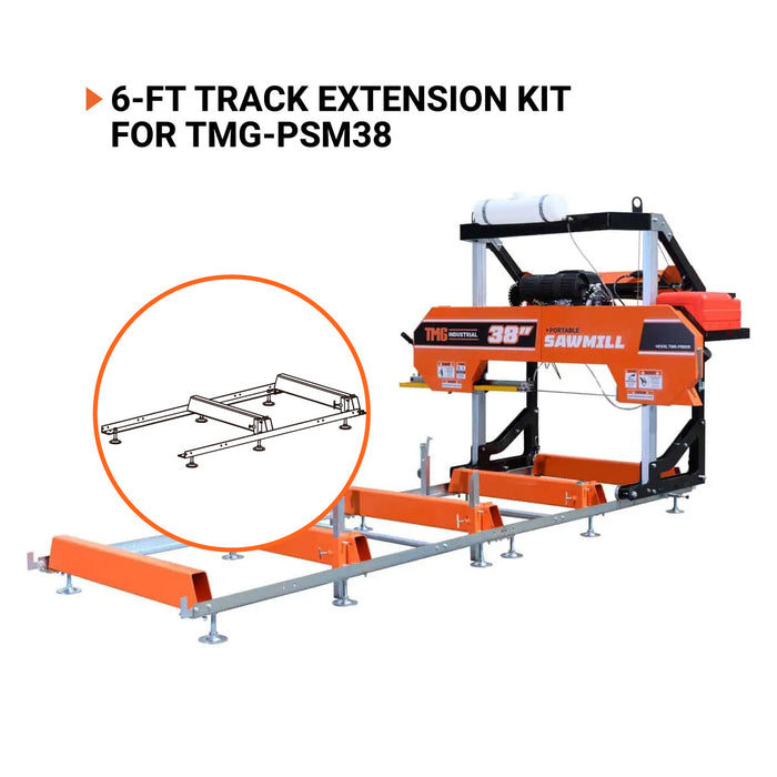 TMG-PSM38-6EX 6'5" (1950 mm) track extension kit for TMG-PSM38 portable sawmill
