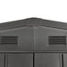 TMG-MS0608-PRO 6x8 Pro Series galvanized metal shed with 79 inch apex roof, vents, and 50x68 inch lockable door for secure weather-resistant outdoor storage