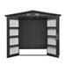 TMG-MS0608-PRO 6x8 Pro Series galvanized metal shed with 79 inch apex roof, vents, and 50x68 inch lockable door for secure weather-resistant outdoor storage
