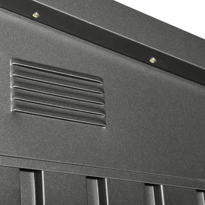 TMG-MS0608P-PRO 6x8 Pro Series galvanized metal shed with 79 inch pent roof, skylight, vents, and 50x68 inch door opening for secure outdoor storage