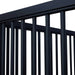 9' x 10' pre-built pine lumber horse stall with vertical bar top, sliding door, U-shaped opening, and powder-coated steel frame – modular panels for barn installation.