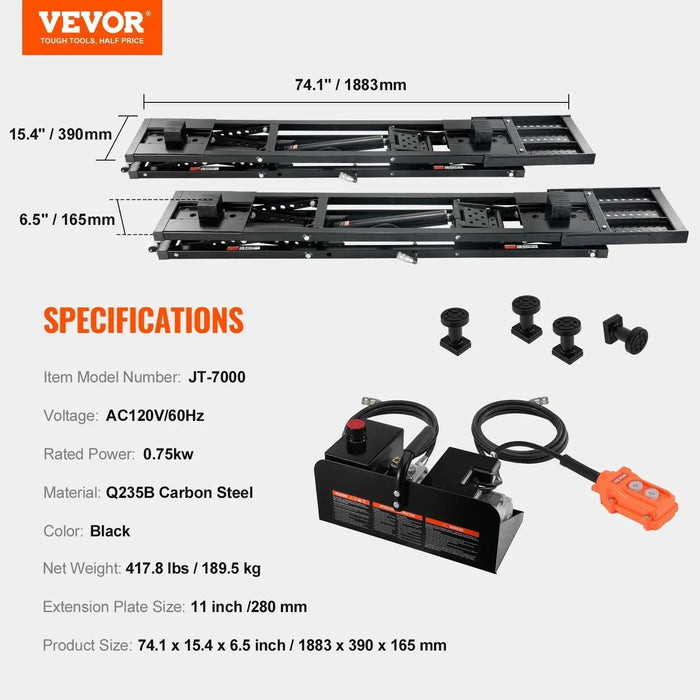 26.8" Auto Lift for Trucks, 7000 lbs Capacity, Heavy-Duty Carbon Steel, Shop & Garage Use, DOBA-ALT7000