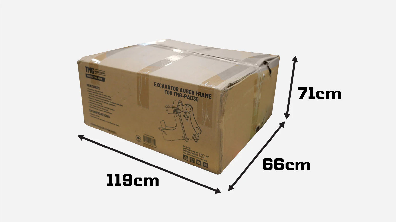 Double Pin Cradle Hitch, Excavator Auger Hookup, Compatible w/ PAD30 Auger Drive, TMG-PAFE-shipping-info-image