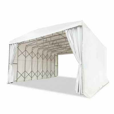 33' x 50' Retractable Mobile Shelter, 13' Clearance Height, 8" Lockable Wheels, 27 oz PVC Cover, TMG-ST3350M TMG Industrial CA