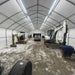 TMG Industrial 30' x 70' Straight Wall Peak Ceiling Storage Shelter with Heavy Duty 17 oz PVC Cover & Drive Through Doors, TMG-ST3070V