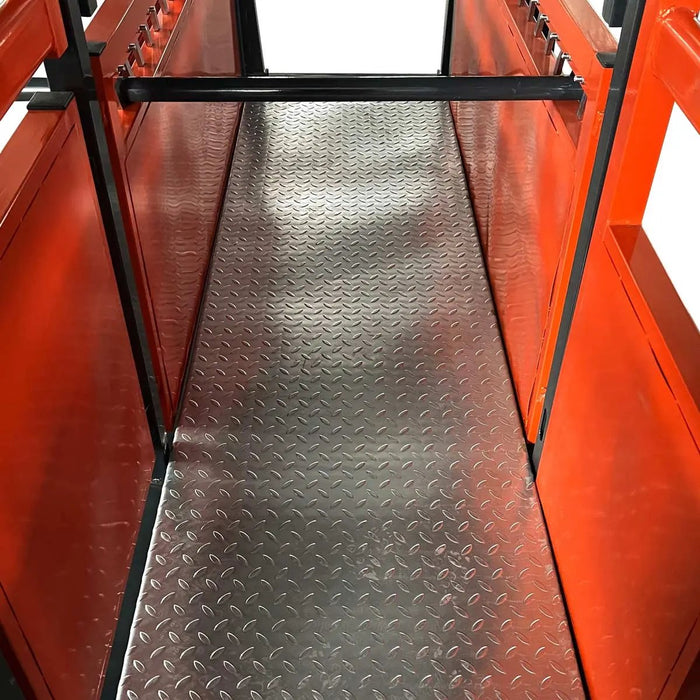 TMG Industrial 10’ Cattle Work Chute 4500-lb Weight Scale, Side Exit, Upper/Lower Swing Openings, LCD Weight Display, TMG-CSC10