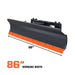 TMG Industrial 86” Skid Steer Dozer Blade/Snow Plow Pusher, 30° Left & Right, Bolt-On Cutting Edge, Adjustable Skid Shoes, Universal Quick Mount, TMG-DB86