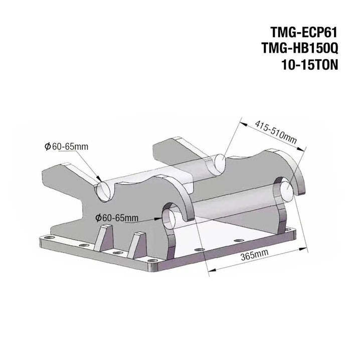 TMG Industrial 22,000-lbf Hydraulic Plate Compactor, 10-16 Ton Excavator Weight, 48” Compact Capacity, TMG-ECP61