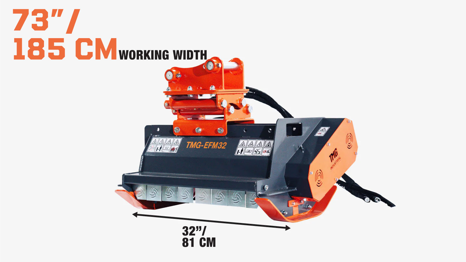 32-Zoll-Schlegelmäher für Bagger, 3- bis 5-Tonnen-Träger, 10–16 GPM, TMG-EFM32-specifications-image