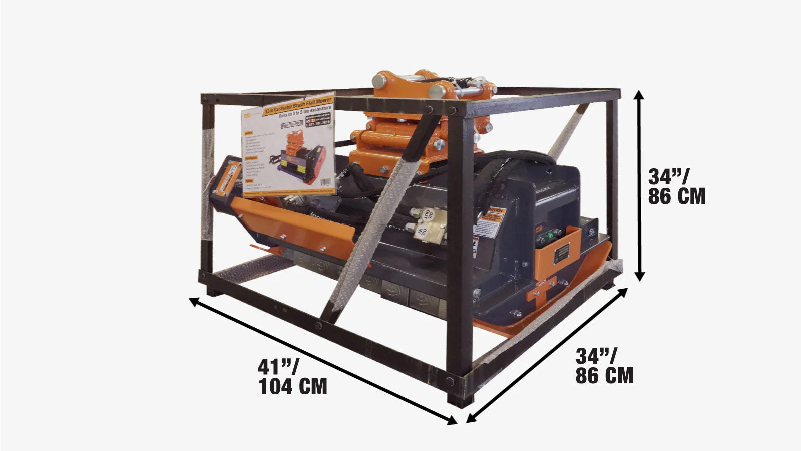 32-Zoll-Schlegelmäher für Bagger, 3- bis 5-Tonnen-Träger, 10–16 GPM, TMG-EFM32-shipping-info-image