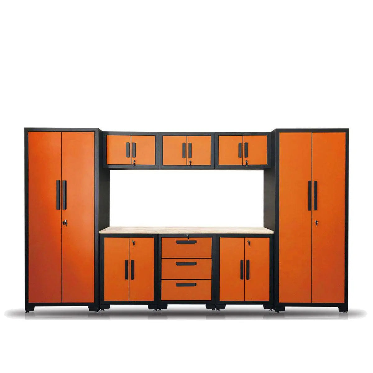 Germany Workbench TMG-GCC09 9-Piece Garage Cabinet Workbench Combo Set, Pre-assembled ...