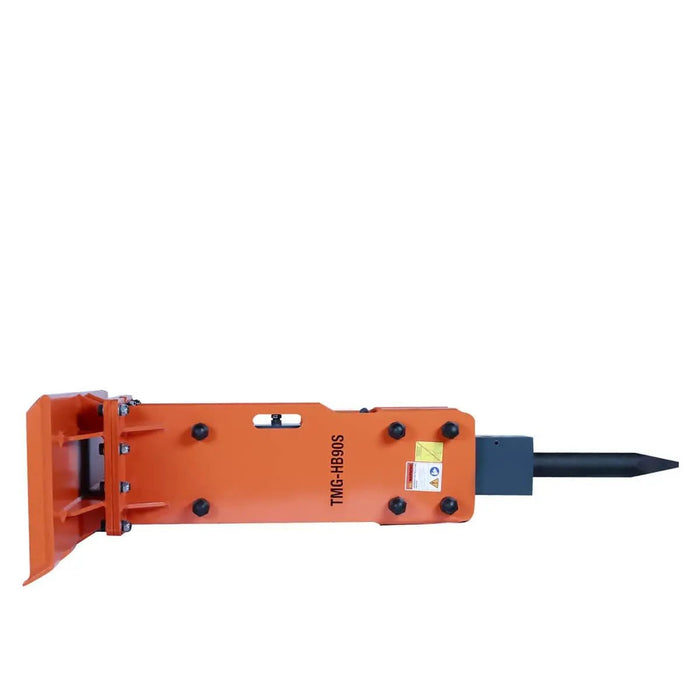 TMG Industrial 45-100 HP Skid Steer Hydraulic Breaker, 3” Moil Point Chisel, 785 J Impact Energy, Universal Mount, TMG-HB90S