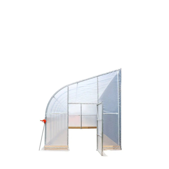 TMG Industrial 10’ x 40’ Lean-To Greenhouse Grow Tent w/6 Mil Clear EVA Plastic Film, Cold Frame, Hand Crank Roll-Up Side, 6-½’ Sidewall, TMG-GHL1040