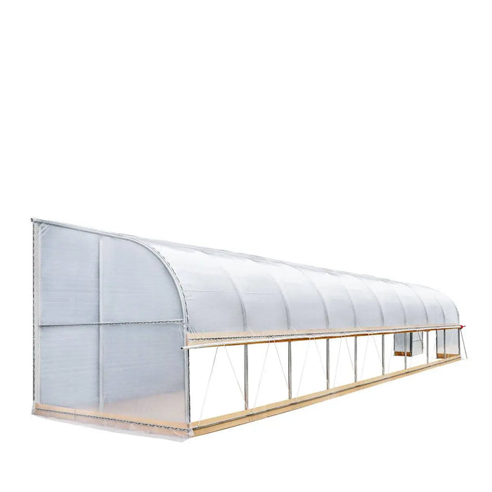 TMG Industrial 10’ x 40’ Lean-To Greenhouse Grow Tent w/6 Mil Clear EVA Plastic Film, Cold Frame, Hand Crank Roll-Up Side, 6-½’ Sidewall, TMG-GHL1040