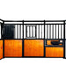 TMG Industrial 12’ Horse Stall Pine Lumber Panel, Vertical Bar Top & Wood-Filled Bottom, Front panel c/w Window/Feeder and Sliding Door, TMG-FHS12A and FHS12B