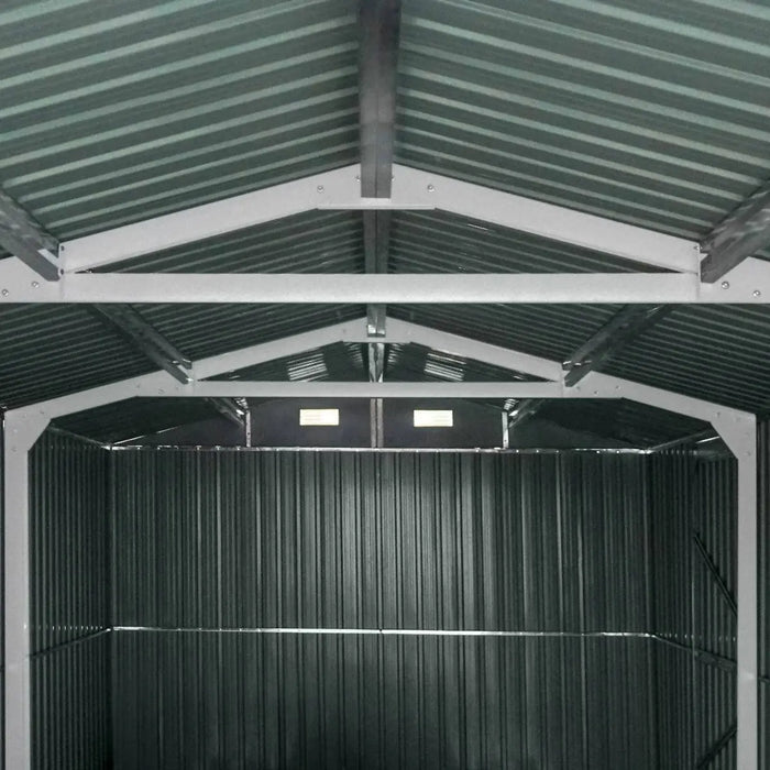TMG Industrial 13’ x 20’ Metal Garage Shed with Double Front Doors, 7’9” Peak Height, Side Entry Door, 240 Sq-Ft Floor Space, TMG-MS1320A