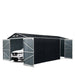 TMG Industrial 13’ x 20’ Metal Garage Shed with Double Front Doors, 7’9” Peak Height, Side Entry Door, 240 Sq-Ft Floor Space, TMG-MS1320A