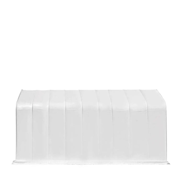 TMG Industrial 18’ x 45’ RV/Motorhome Storage Shelter, 17 oz PVC Fabric Cover, Front Roll-Up Door, Enclosed Rear Wall, 3-Layer Galvanized Steel Frame, 13’ Straight Sidewalls, TMG-ST1845