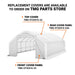 TMG Industrial 20' x 30' Straight Wall Peak Ceiling Storage Shelter with Heavy Duty 11 oz PE Cover & Drive Through Door, TMG-ST2031E