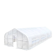 20’ x 50’ Tunnel Greenhouse Grow Tent w/12 Mil Ripstop Leno Mesh Cover, Cold Frame, Roll-up Windows, Peak Ceiling Roof TMG-GH2050