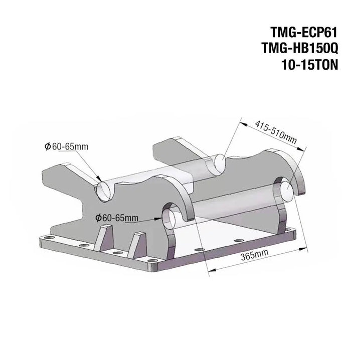 TMG Industrial 22,000-lbf Hydraulic Plate Compactor, 10-16 Ton Excavator Weight, 48” Compact Capacity, TMG-ECP61