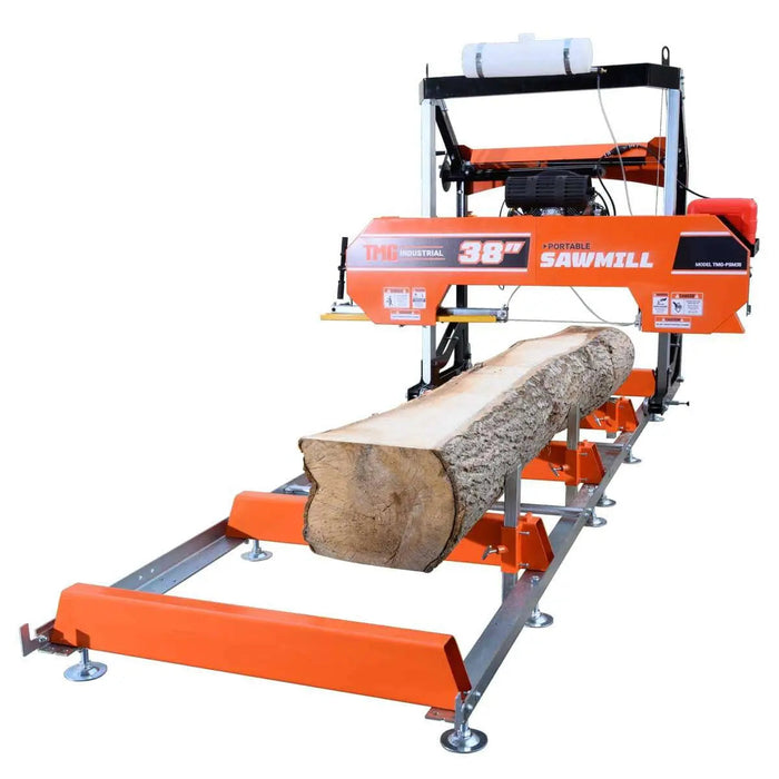 40" Portable Sawmill, 13’ Track Length, 24 HP V-Twin Engine, 4-Post Carriage, 10 L Water Tank, EPA Certified Fuel Tank, TMG-PSM38