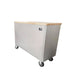 TMG Industrial 48” Stainless Steel Rolling Workbench, Rubberwood Tabletop, Lockable Drawers and Cabinet, Locking Wheels, TMG-WB4804S
