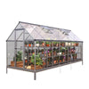 6’ x 16’ Crystal Clear Greenhouse, Aluminum Frame, Integrated Gutter System, Roof Vents, TMG-GH616