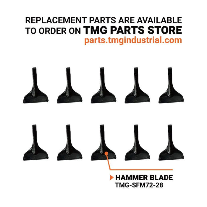 TMG Industrial 72” Hydraulic Skid Steer Flail Mower, TMG-SFM72