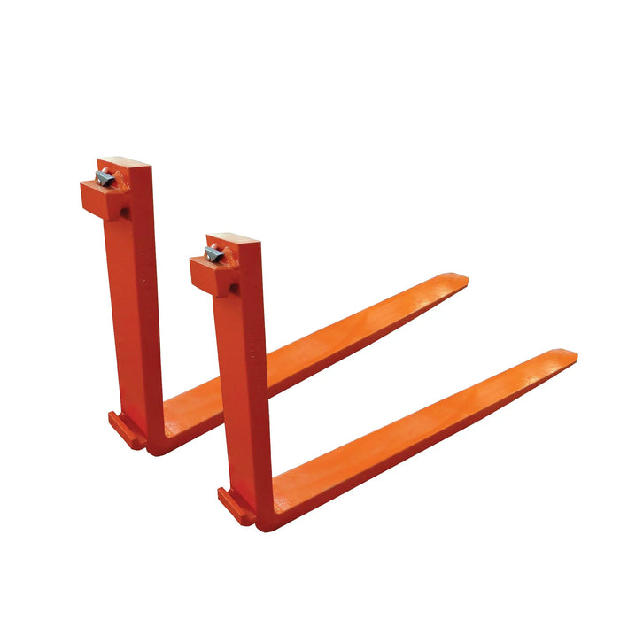 TMG Industrial 96” 5 Ton Pallet Forks, 6380 LB Load Capacity, Tapered & Polished, Boron-Carbon Steel, Class III A Compatibility, Quick Assembly/Mounting, Sold by pair, TMG-PF596