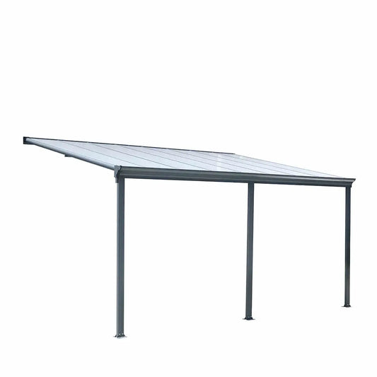 TMG Industrial Aluminum Patio Cover 10’ x 16’ with Clear Panels, TMG-LPC16