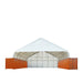 TMG Industrial Pro Series 50' x 40' Dual Truss Container Shelter with Heavy Duty 32 oz PVC Cover, Enclosed End Wall and Front Drop, TMG-DT5040CF-PRO