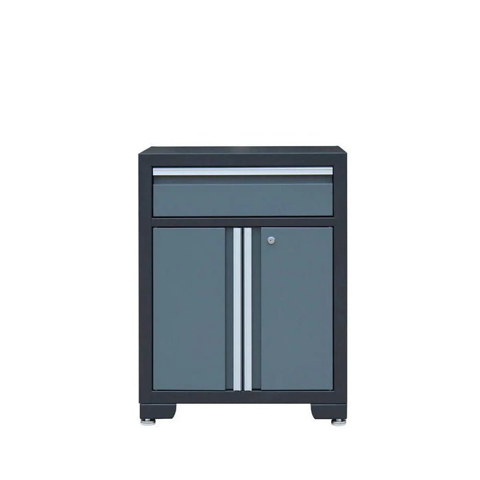 TMG Industrial Pro Series 9-Piece Garage Storage Cabinet Combo Set w/Rolling Cabinet, Rubber Wood Tabletop, Recessed Aluminum Handles, TMG-GCC09B