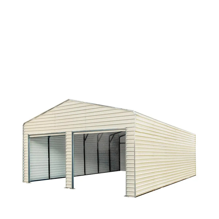 TMG Industrial Steel Carport Add-On Package Kit, Front Wall w/Roll Up Doors & Back Wall, TMG-CP2000-RD110 (Not available for online purchase)