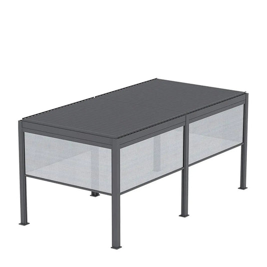 TMG LIVING 10' x 20' Aluminum Motorized Louver Pergola with Side Screens, TMG-LPG21